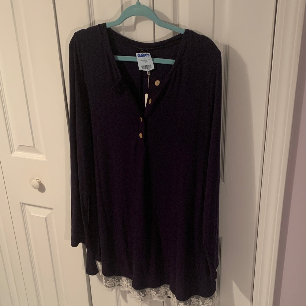 NWT- Women's Navy Long Sleeve Top